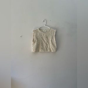 Vintage white eyelet crop tank